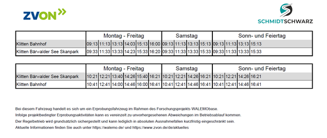 automatisierter Kleinbus in Klitten